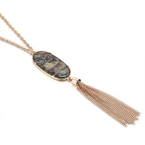 Gold Tone Tassle Necklace